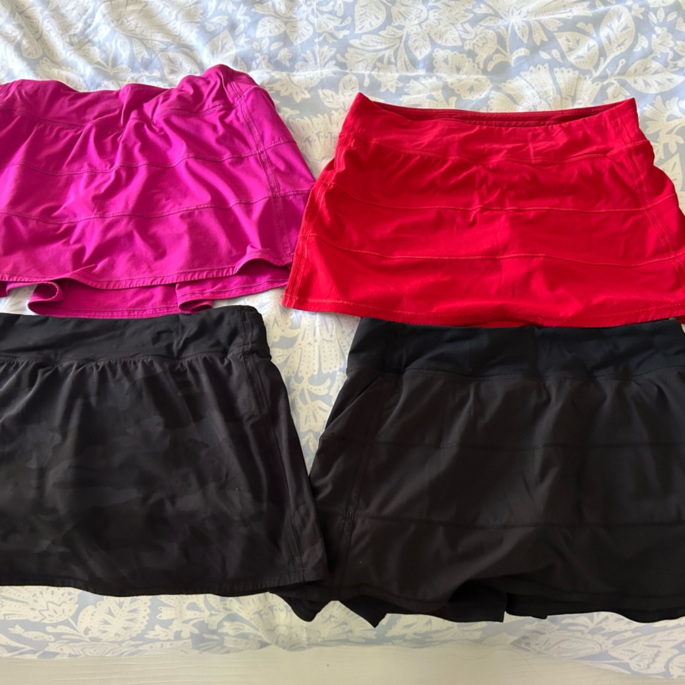 Lululemon Lot of 4 pace rival skirts - mid rise